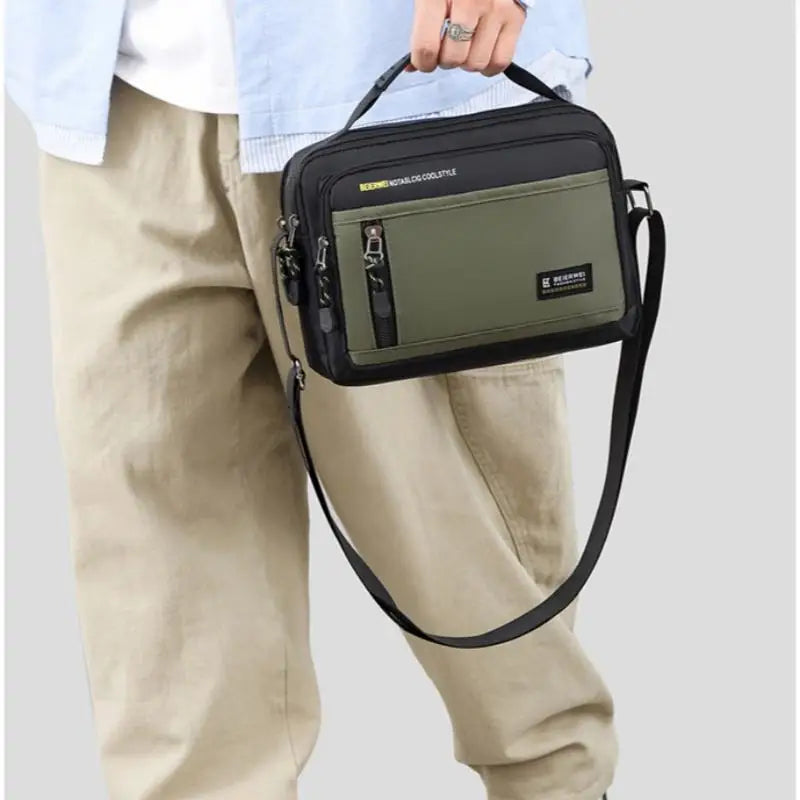 Fashion Men Crossbody Bag Single Shoulder Bags Big Capacity Storage Bag Multi-Pockets Business Crossbody Bags for Work Traveling