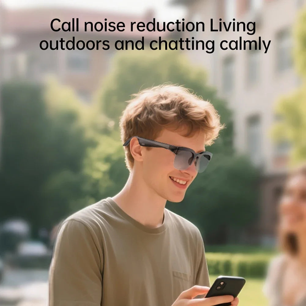 Bluetooth 6.0 Audio Glasses Headphones Wireless Headsets Outdoor HiFi Stereo Noise Reduction Earphones Casual Glasses Earbuds