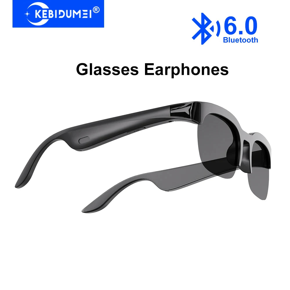 Bluetooth 6.0 Audio Glasses Headphones Wireless Headsets Outdoor HiFi Stereo Noise Reduction Earphones Casual Glasses Earbuds