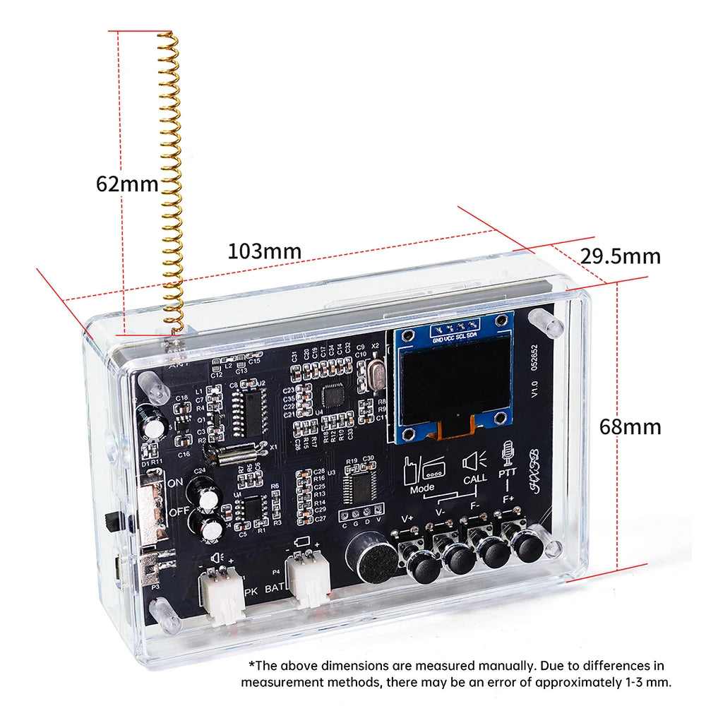 Electronics Kit  FM Radio DIY Kit Smart Wireless Walkie-Talkie Radio Electronics Assembly and Soldering Practice DIY Kit
