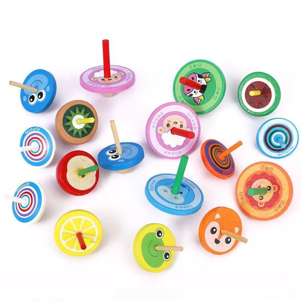 Toys Educational Game Peg-Top Desktop Toys Wooden Rotate Gyro Woode Spinning Top Toy Desktop Spinning Top Wooden Gyro Toys