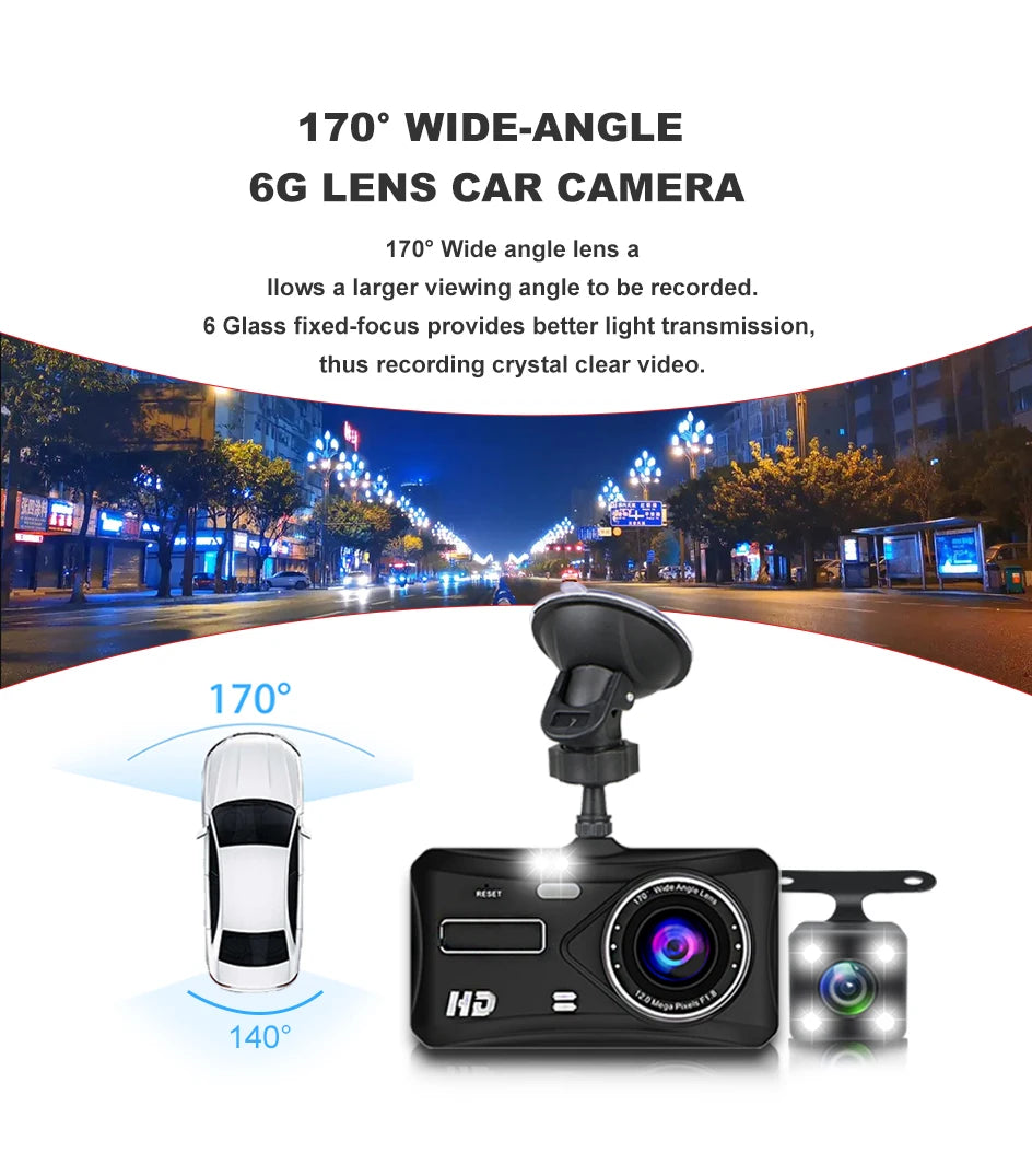 Dashcam 24H Touch Night Vision FULL HD 1080P Front And Rear Camera 4.0 Inch CAR DVR Mirror Digital Video Recorder Dvr Black Box