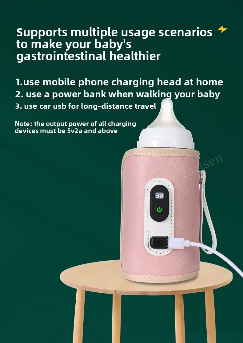 Baby Milk Warmer Baby Nursing Bottle Heater, Portable USB Bottle Warmer for Car, Outdoor Travel Accessories Outdoor Portable