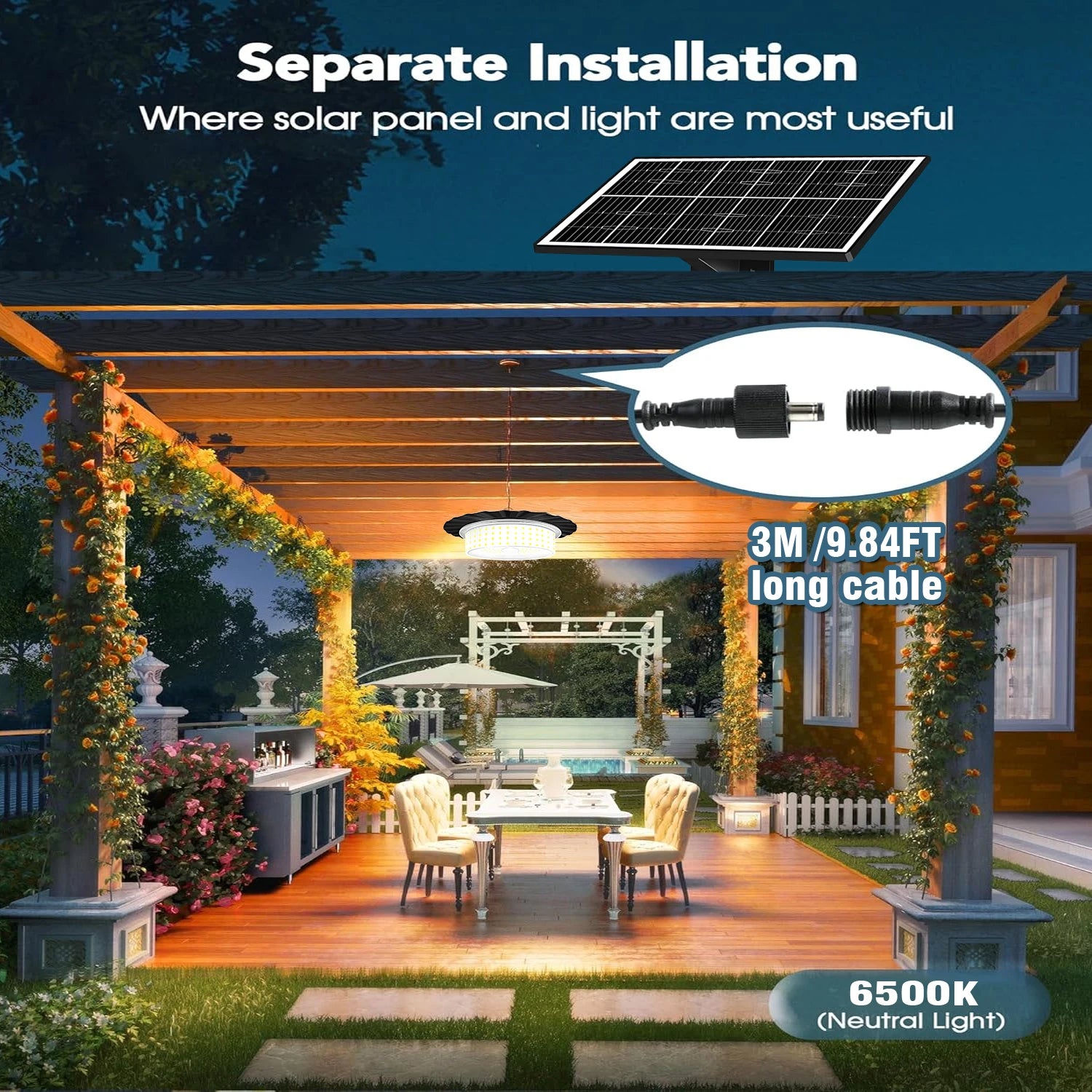 Solar Shed Lights with Motion Sensor Indoor Outdoor Waterproof LED Solar Pendant Light 5 Modes Lighting 5M Cord Spotlights