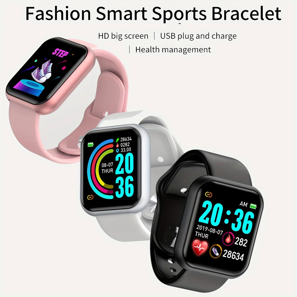 Sports Smartwatch Women Bracelet Men Smart Watch connected Music Control Player Fitness Step Sleep Monitor Y68 D20 Alarm Clock
