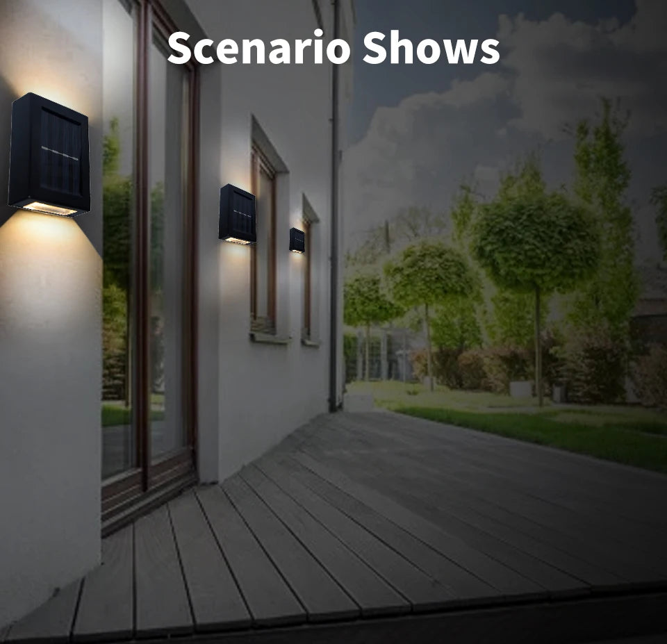 Solar Light Outdoor Up and Down Wall Washer Light Waterproof Solar Lamp for Garden Street Landscape Balcony Yard Porch Decor