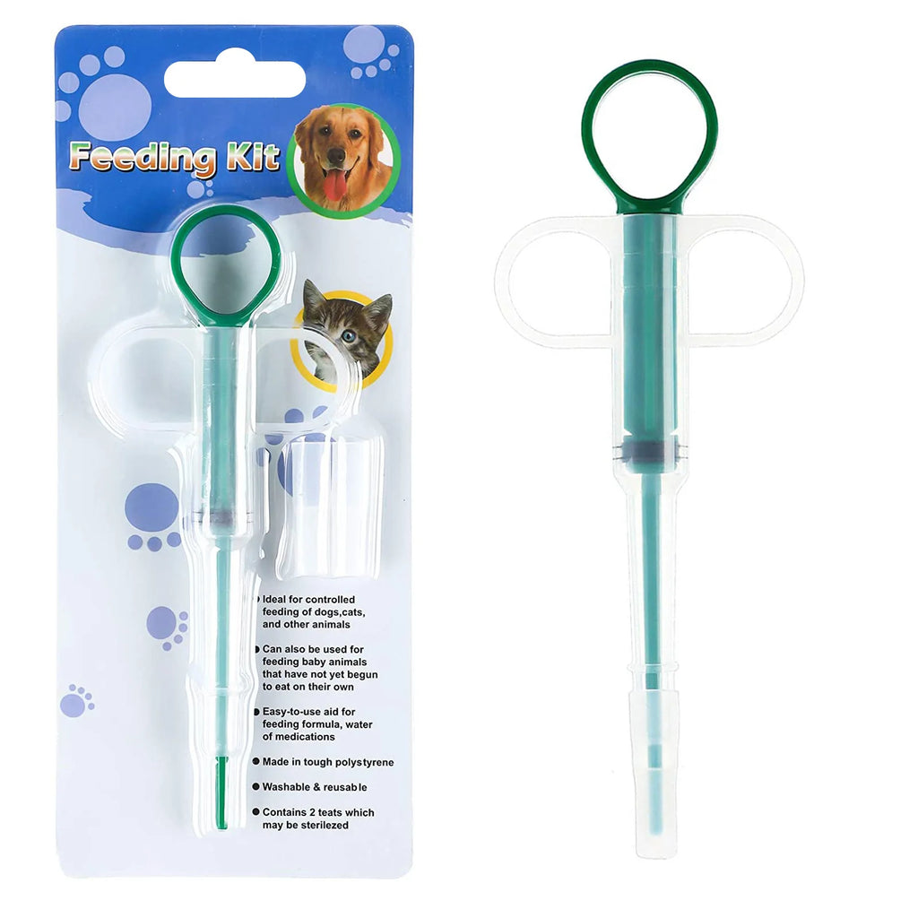 Pet feeder, deworming products can be filled with tablets, universal pet syringe for cats and dogs, press type