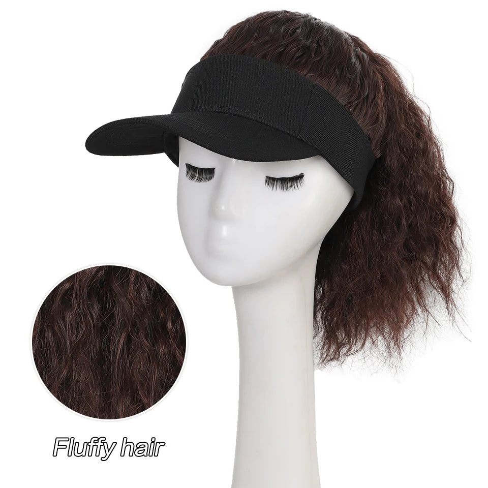Hat With Hair Attached For Women Ponytail Curly Hair Hair Wig With Hair Cap Styling Baseball Baseball Cap Ponytail Hat Wig