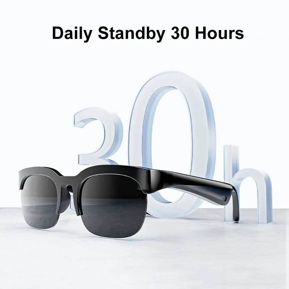 Bluetooth 6.0 Audio Glasses Headphones Wireless Headsets Outdoor HiFi Stereo Noise Reduction Earphones Casual Glasses Earbuds