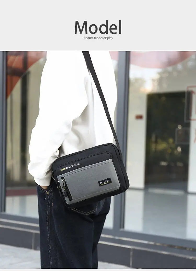 Fashion Men Crossbody Bag Single Shoulder Bags Big Capacity Storage Bag Multi-Pockets Business Crossbody Bags for Work Traveling