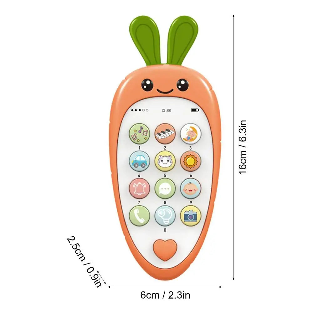 Kids Toy Phone Toddler Cell Phone And Kids Phone Toy Colorful Musical Kids Play Phone Educational Carrot Shaped Toy For Early