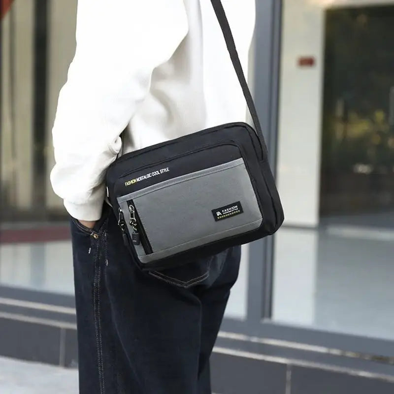 Fashion Men Crossbody Bag Single Shoulder Bags Big Capacity Storage Bag Multi-Pockets Business Crossbody Bags for Work Traveling
