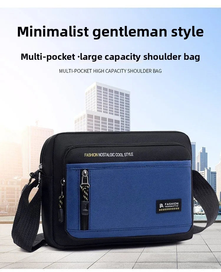 Fashion Men Crossbody Bag Single Shoulder Bags Big Capacity Storage Bag Multi-Pockets Business Crossbody Bags for Work Traveling