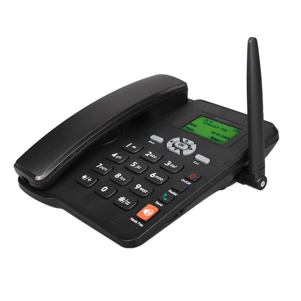 Cordless Phone Desktop Telephone Support GSM 850/900/1800/1900MHZ Dual SIM Card 2G Fixed Wireless Phone with Antenna Radio Alarm