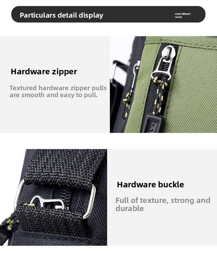 Fashion Men Crossbody Bag Single Shoulder Bags Big Capacity Storage Bag Multi-Pockets Business Crossbody Bags for Work Traveling