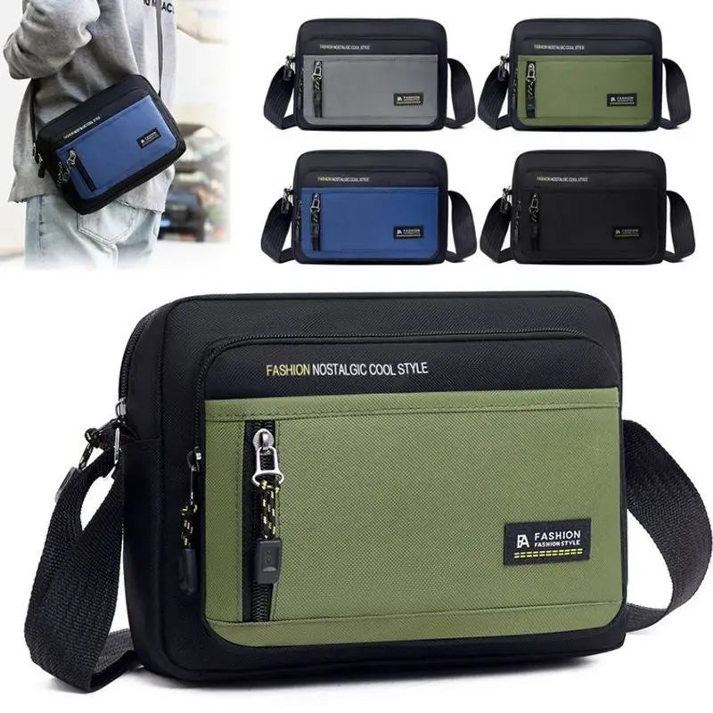 Fashion Men Crossbody Bag Single Shoulder Bags Big Capacity Storage Bag Multi-Pockets Business Crossbody Bags for Work Traveling