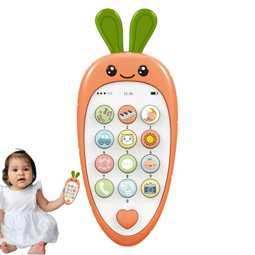 Kids Toy Phone Toddler Cell Phone And Kids Phone Toy Colorful Musical Kids Play Phone Educational Carrot Shaped Toy For Early