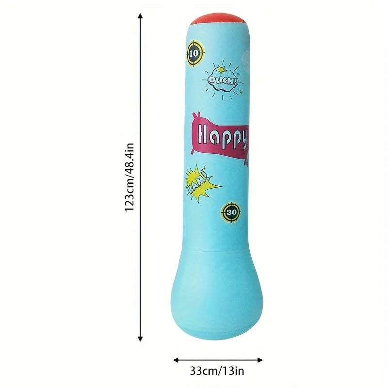 Inflatable Bopper Kids Punching Bag with Bounce-Back Action Inflatable Toys Bop Bag for Kids Presents with OPTIONAL Gloves
