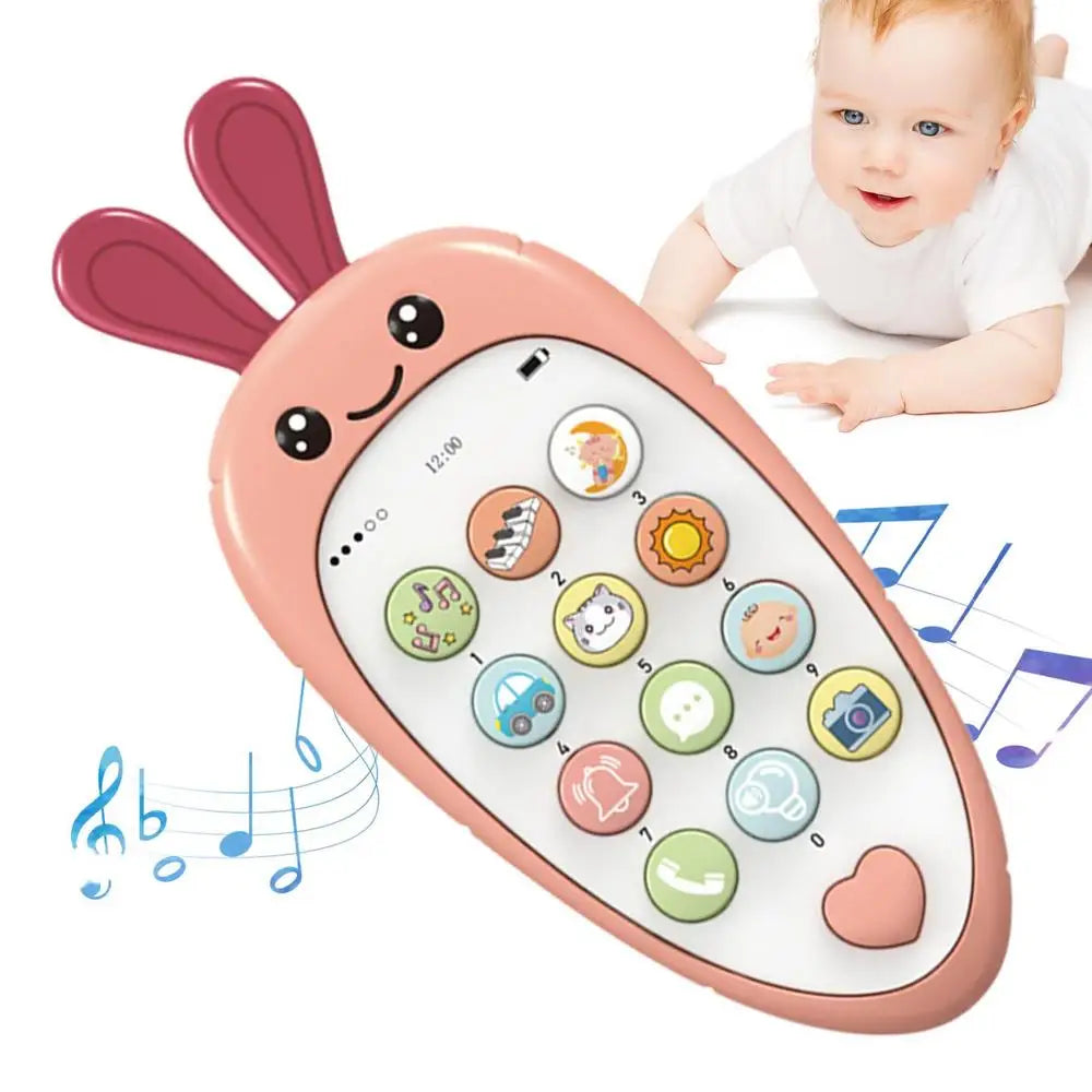 Kids Toy Phone Toddler Cell Phone And Kids Phone Toy Colorful Musical Kids Play Phone Educational Carrot Shaped Toy For Early