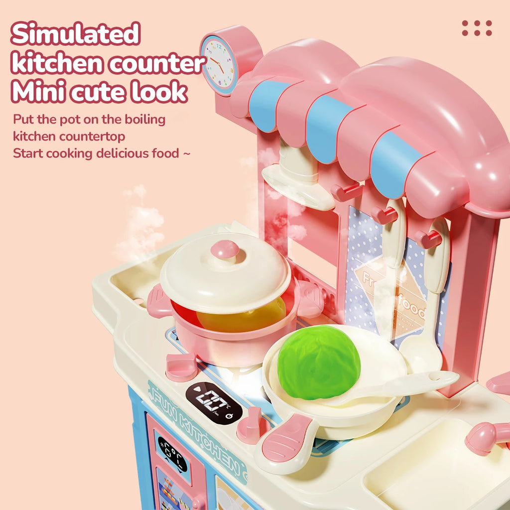 Simulated House Kitchen Toy Mini Kitchen Counter Set Fun House Playing Safe Sturdy Children Household Kitchen Toys