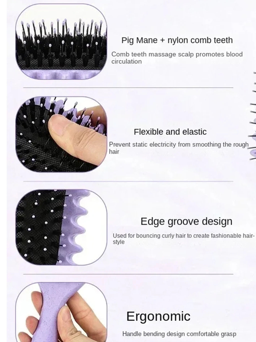 1PCS Curly Hair Definition Styling Brush Wrinkle Removal Hair Brush Entangled Wet Curly Hair Comb Styling Curly Hair Tool