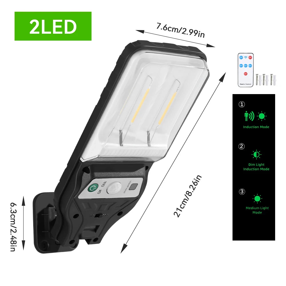 Wall Lamp, Solar Lamp, Lighting Mode, Motion Sensor Lamp Outdoor 9-grid Cob Solar Wall Lamp Garden Wall Courtyard Path Lighting