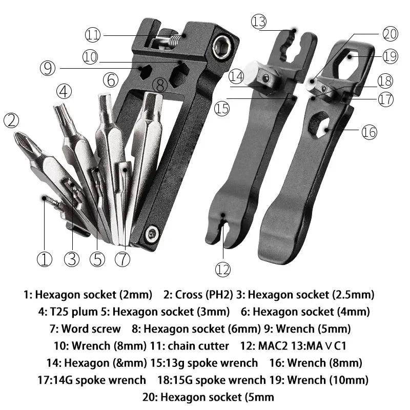 16 in 1 MTB Tools Road Bicycle Allen Wrench Pocket Tools Portable Bicycle Repair Tool set Multifunction Tools