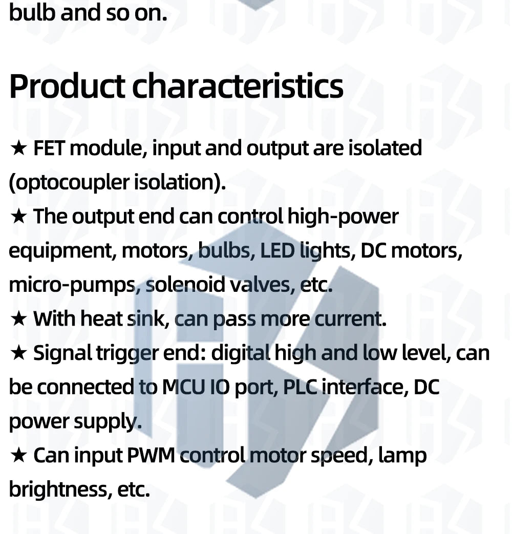 Electronic Control Board - Triggered Switch Module Featuring DC - Controlled MOSFET Optocoupler