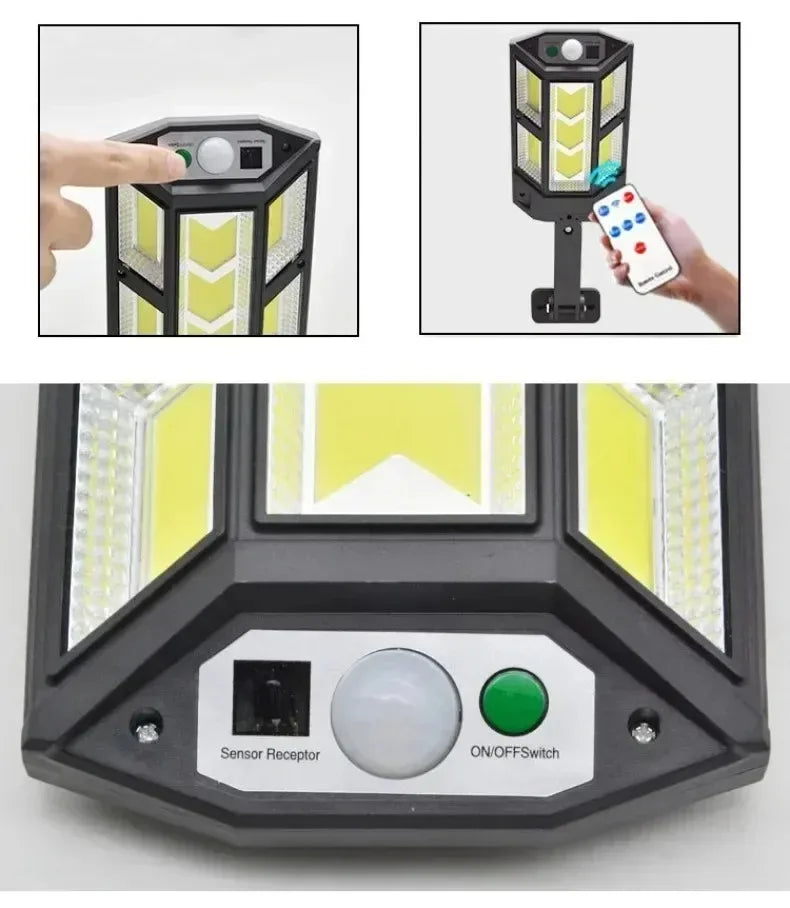 15000LM Irradiation 500㎡ Solar Light for Outdoor Sunlight Motion Sensor IP65 Waterproof Garden Street Wall External Solar Lamp