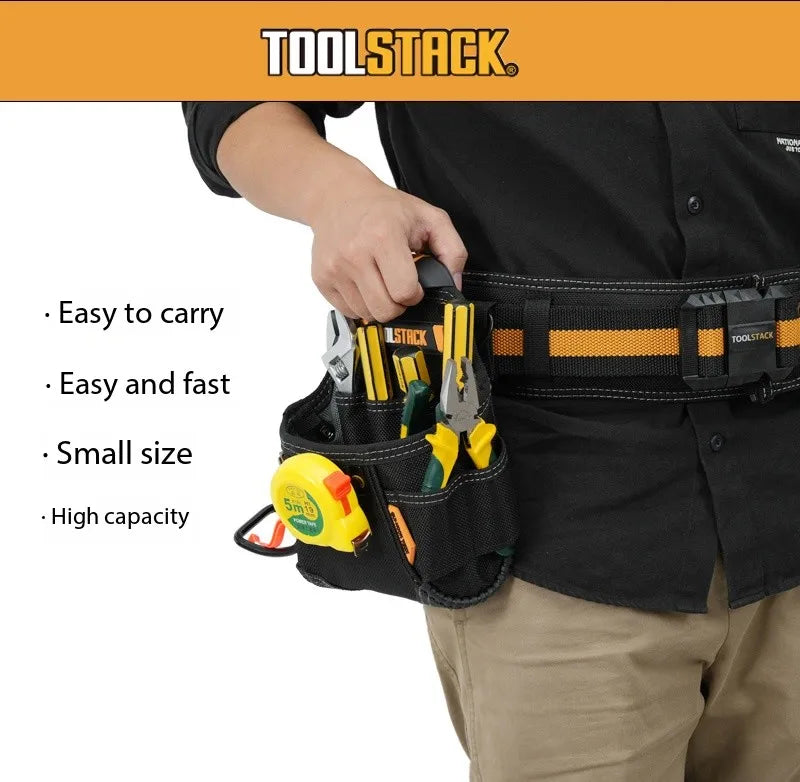 TOOLSTACK TSK-24 Utility Toolkit Hardwear Carpenter Work Tools Bag Storage Quick-Hook Kit Spanner Screwdriver Waist Pouch