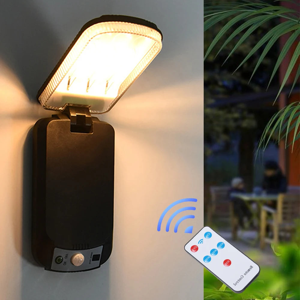 Wall Lamp, Solar Lamp, Lighting Mode, Motion Sensor Lamp Outdoor 9-grid Cob Solar Wall Lamp Garden Wall Courtyard Path Lighting