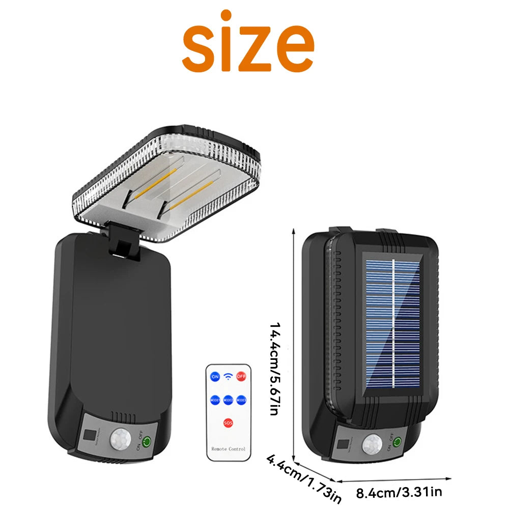 Wall Lamp, Solar Lamp, Lighting Mode, Motion Sensor Lamp Outdoor 9-grid Cob Solar Wall Lamp Garden Wall Courtyard Path Lighting