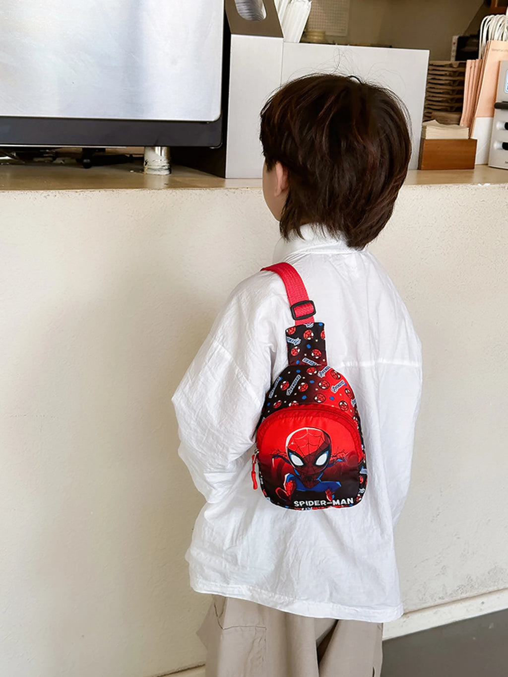 Spider Man Sling Chest Bag, Cartoon Anime Crossbody Bag, Fashionable Casual Shoulder Bag with Coin Purse for Daily Travel