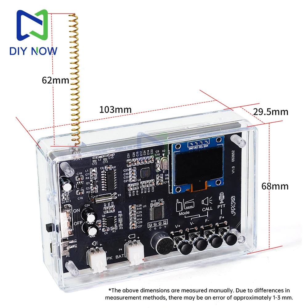 Electronics Kit  FM Radio DIY Kit Smart Wireless Walkie-Talkie Radio Electronics Assembly and Soldering Practice DIY Kit