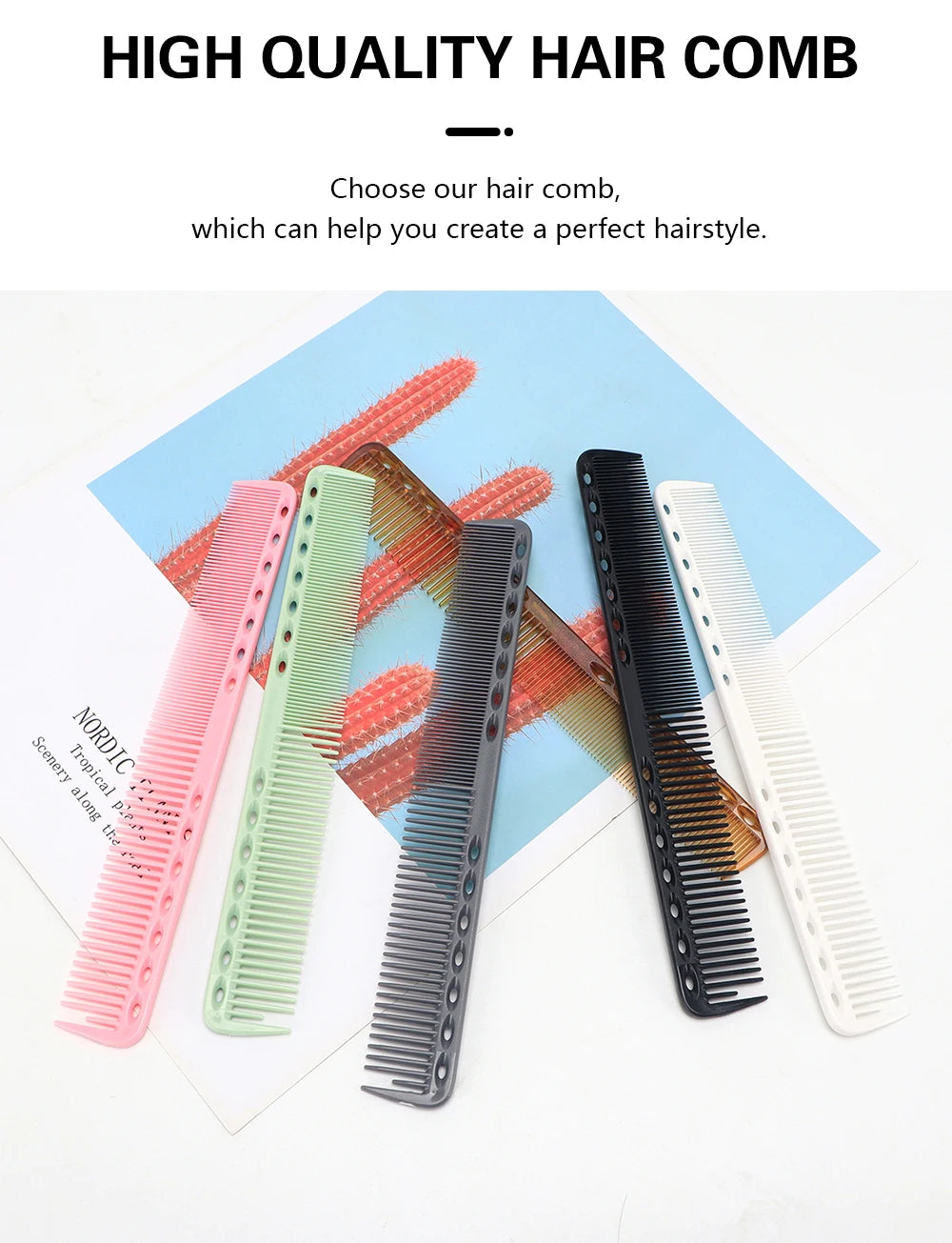 Barbershop Hair Cutting Comb Barber Heat Resistant Anti-static Hair Brush Professional Salon Household Hairdressing Styling Tool