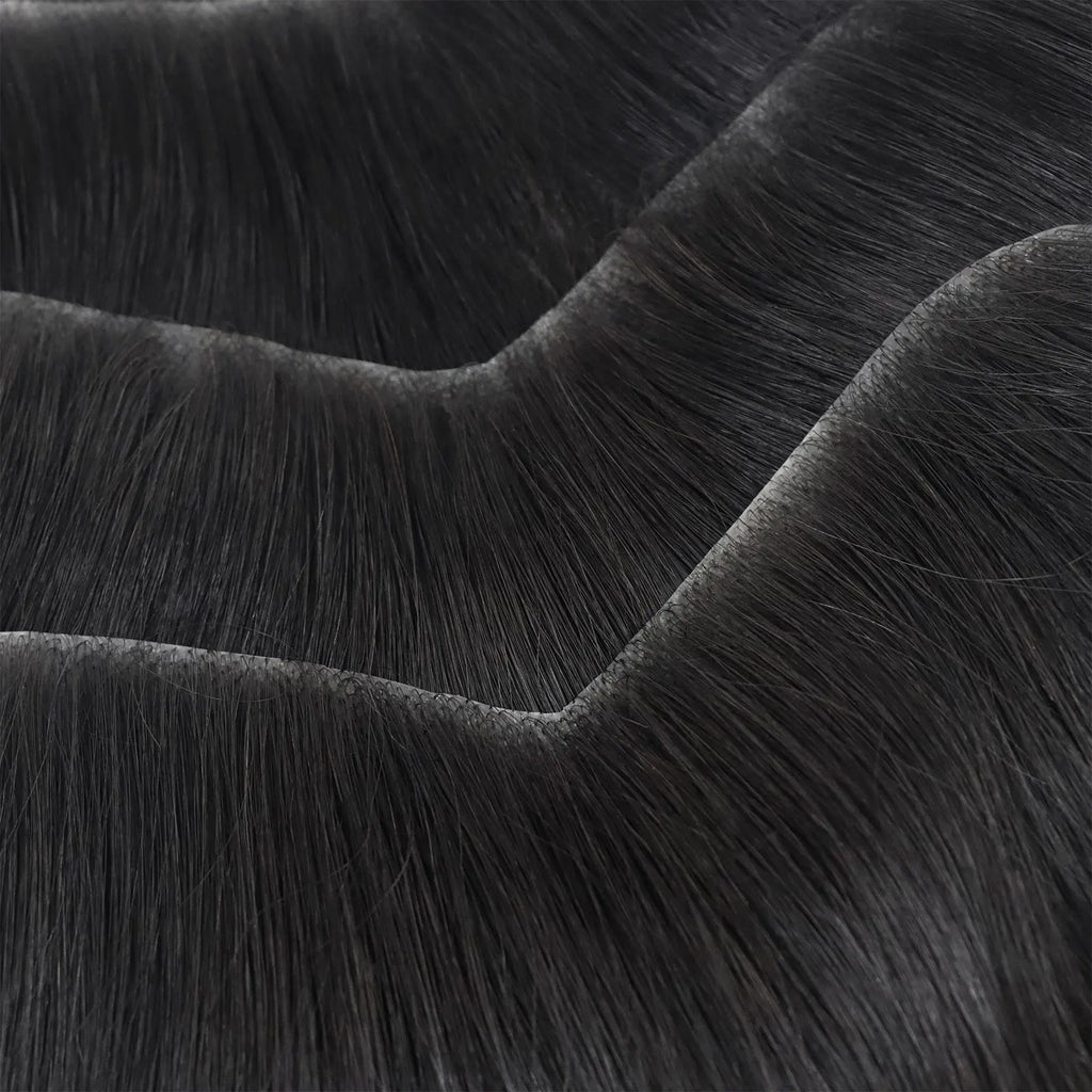 Brown Black Men Toupee Human Hair Frontal Hairline 180 Density V Loop Straight Forehead Toupee Natural Hair Capillary Prosthesis