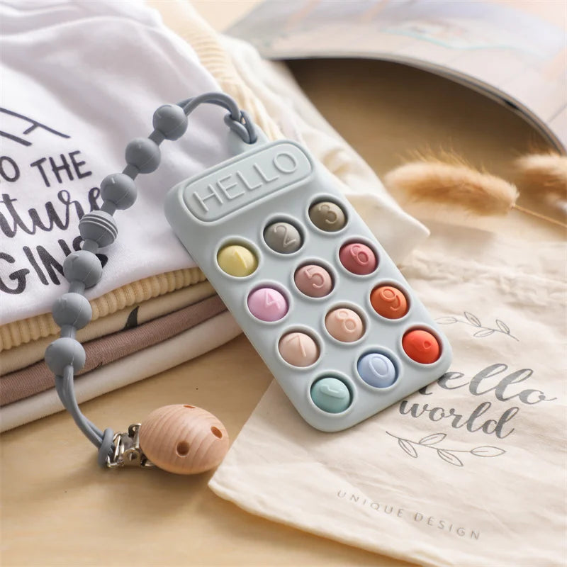 Baby Phone Teether Toy Telephone Sleeping Pacifier Clip Bracelet Simulation Phone Toys Early Educational Learning Toy Kids Gifts