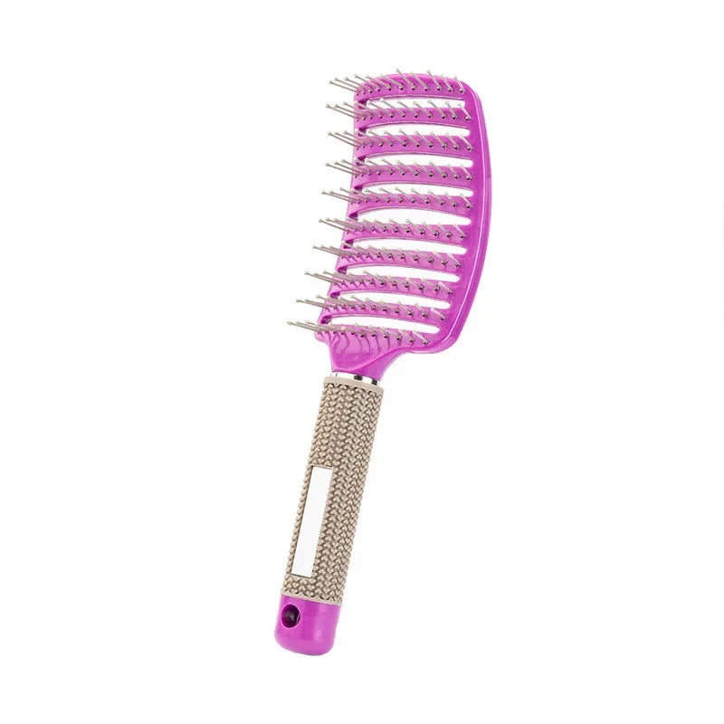Hair Brush Scalp Massage Comb Hairbrush Bristle;Nylon Women Wet Curly Detangle Hair Brush for Salon Hairdressing Styling Tools