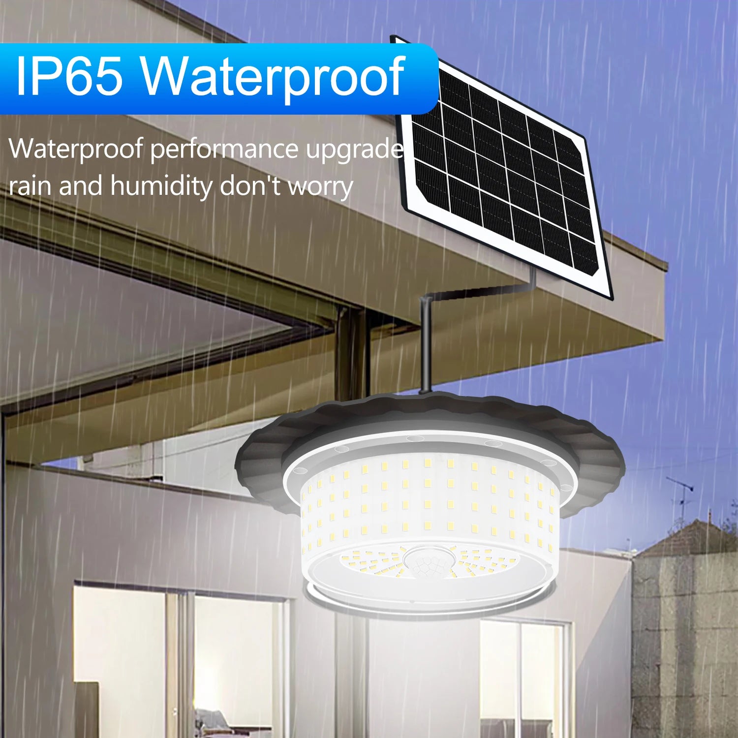 Solar Shed Lights with Motion Sensor Indoor Outdoor Waterproof LED Solar Pendant Light 5 Modes Lighting 5M Cord Spotlights