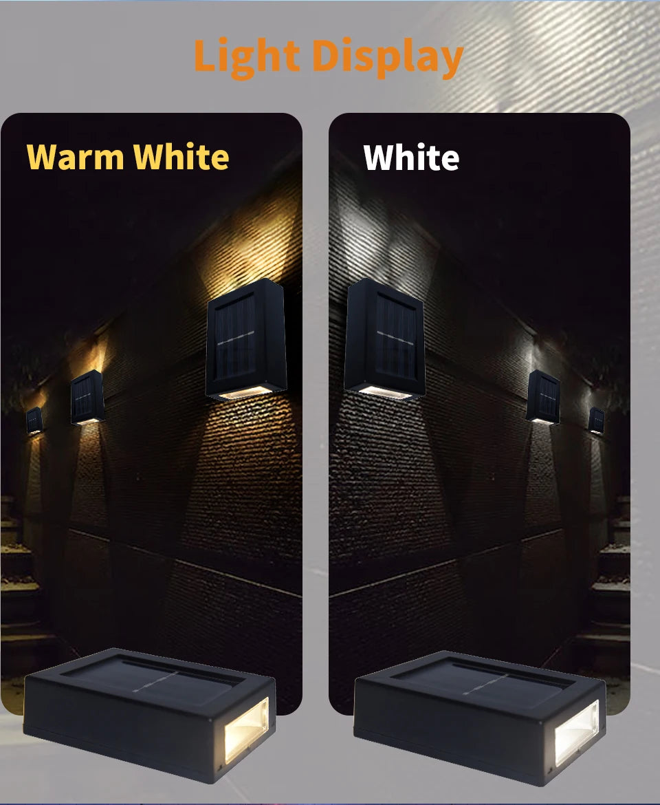 Solar Light Outdoor Up and Down Wall Washer Light Waterproof Solar Lamp for Garden Street Landscape Balcony Yard Porch Decor