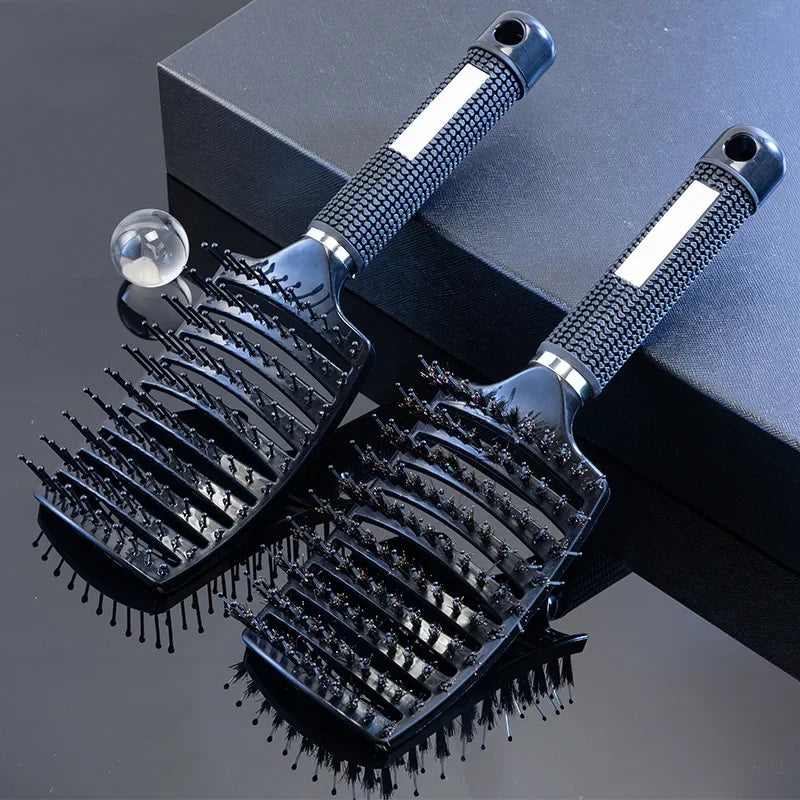 Hair Brush Scalp Massage Comb Hairbrush Bristle;Nylon Women Wet Curly Detangle Hair Brush for Salon Hairdressing Styling Tools