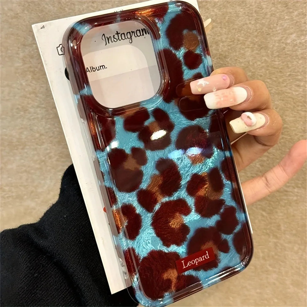 Simple Fashion Smudge Leopard Print Soft Phone Case For iPhone 17 Cases iPhone 16 Pro Max 15 14 13 12 11 XS X XR 7 8 Plus Cover