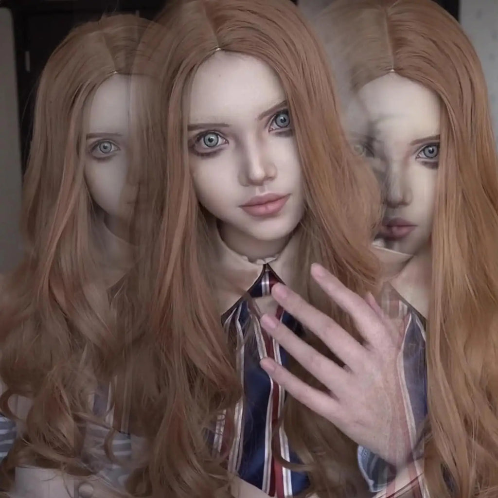 Wigs for Women, Long Wave Ginger Orange Curly Synthetic Wig for Daily Cosplay Party Halloween Costume