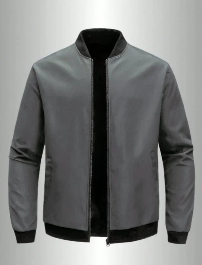 2024 Spring and Autumn New Baseball Collar Short Loose Solid Color Jacket Men's Business Casual Thin Coat Trend