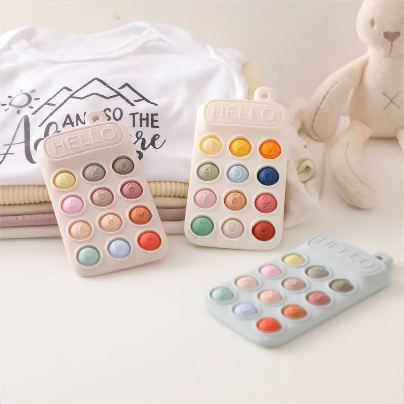 Baby Phone Teether Toy Telephone Sleeping Pacifier Clip Bracelet Simulation Phone Toys Early Educational Learning Toy Kids Gifts