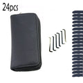 24pcs Locksmith Titanium Plating Tool Kit with Grey Handle Beginner and Locksmith Practice Picktools Padlock Professional Tools