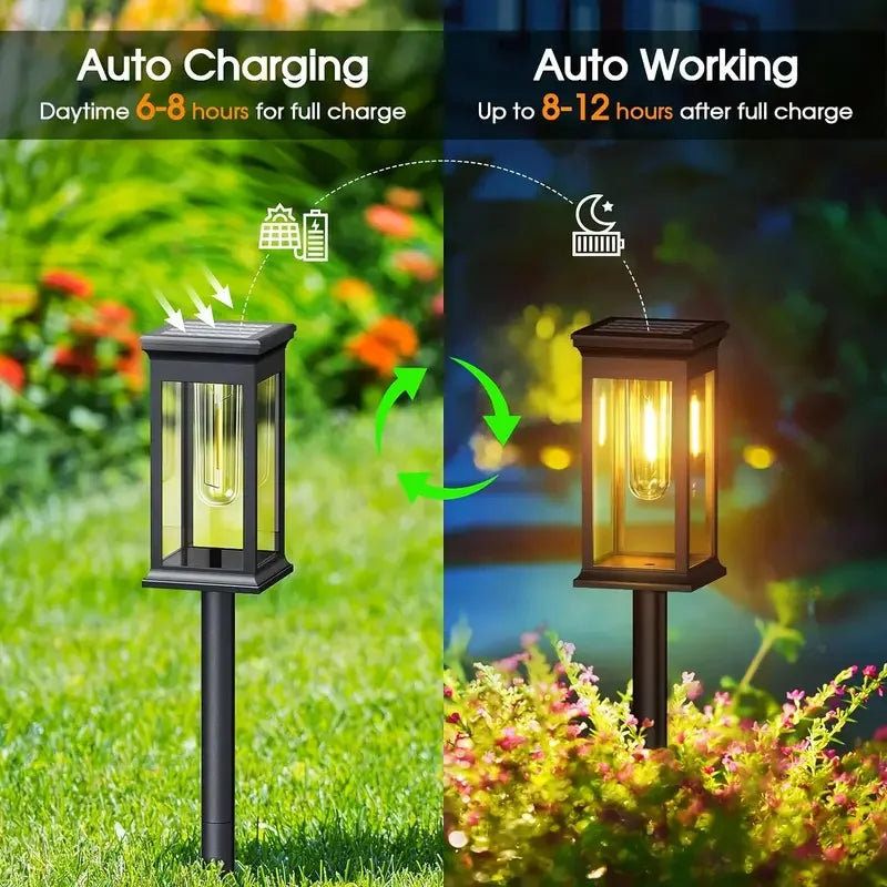 Solar Pathway Lights Solar Lights Outdoor Solar Powered Garden Lights for Walkway Yard Backyard Lawn Landscape Lighting Decor