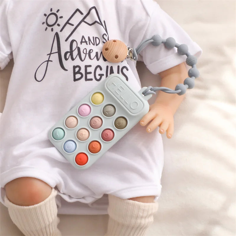 Baby Phone Teether Toy Telephone Sleeping Pacifier Clip Bracelet Simulation Phone Toys Early Educational Learning Toy Kids Gifts