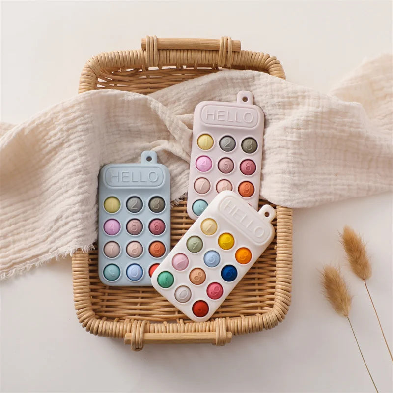 Baby Phone Teether Toy Telephone Sleeping Pacifier Clip Bracelet Simulation Phone Toys Early Educational Learning Toy Kids Gifts