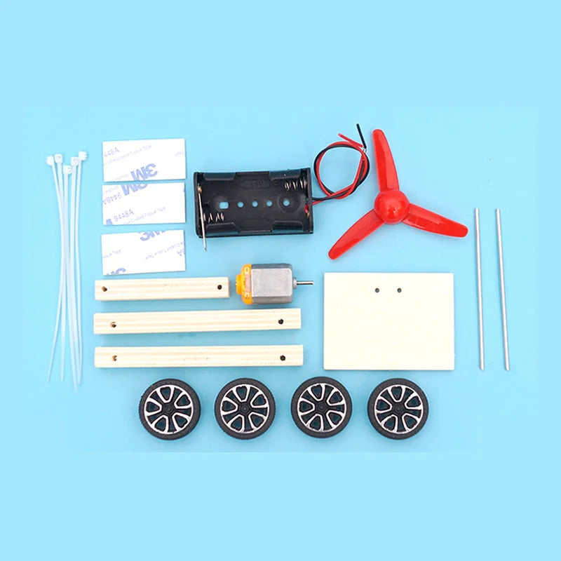 DIY Air-powered Vehicle Model Technological Gatget Science Experimental Tool Kit Educational Toys Small Production for Student